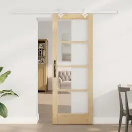 Bīdāmās Durvis Brūna 73.5 X 198.5 Cm Koks Un Metāls Vidaxl