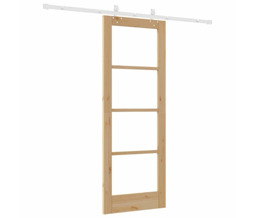 Bīdāmās Durvis Brūna 73.5 X 198.5 Cm Koks Un Metāls Vidaxl