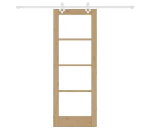 Bīdāmās Durvis Brūna 73.5 X 198.5 Cm Koks Un Metāls Vidaxl