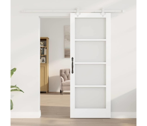 Bīdāmās Durvis Balts 78 X 202 Cm Koks Un Metāls Vidaxl