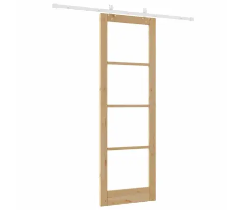 Bīdāmās Durvis Brūna 78 X 232 Cm Koks Un Metāls Vidaxl