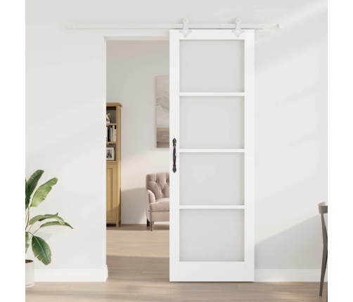 Bīdāmās Durvis Balts 78 X 232 Cm Koks Un Metāls Vidaxl