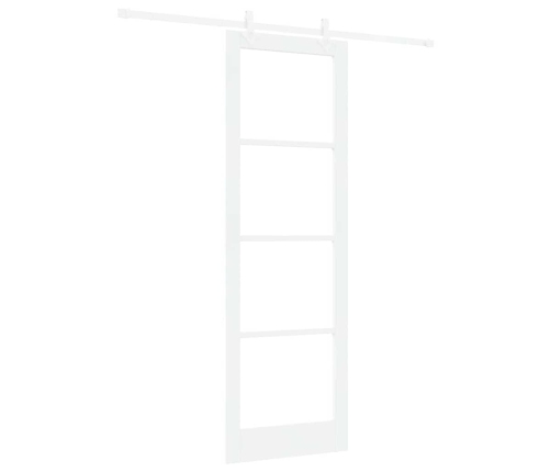 Bīdāmās Durvis Balts 78 X 232 Cm Koks Un Metāls Vidaxl