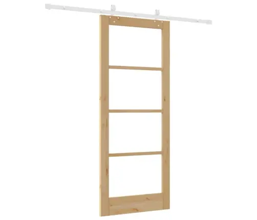 Bīdāmās Durvis Brūna 83 X 202 Cm Koks Un Metāls Vidaxl