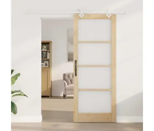 Bīdāmās Durvis Brūna 83 X 211 Cm Koks Un Metāls Vidaxl