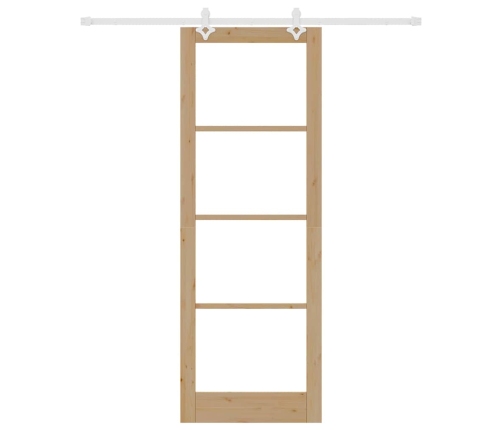 Bīdāmās Durvis Brūna 83 X 232 Cm Koks Un Metāls Vidaxl