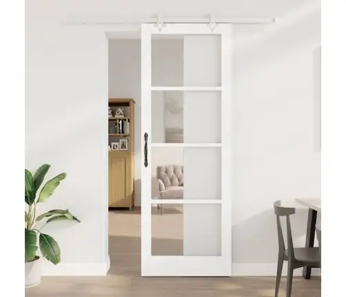 Stumdomos Durys Balta 83 X 232 Cm Medis Ir Metalas