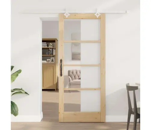 Bīdāmās Durvis Brūna 86 X 198.5 Cm Koks Un Metāls Vidaxl