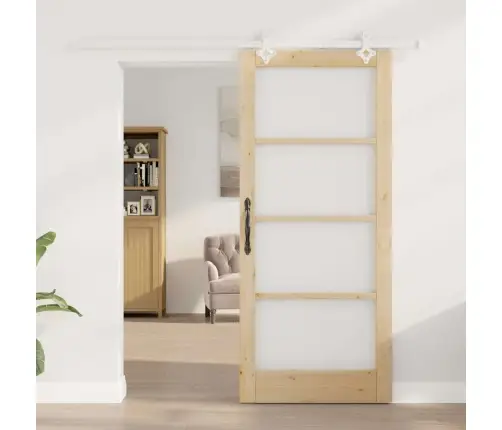 Bīdāmās Durvis Brūna 86 X 198.5 Cm Koks Un Metāls Vidaxl