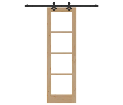 Bīdāmās Durvis Ar Aparatūras Komplektu 61X198.5 Cm Cieta Koka Priedes Vidaxl
