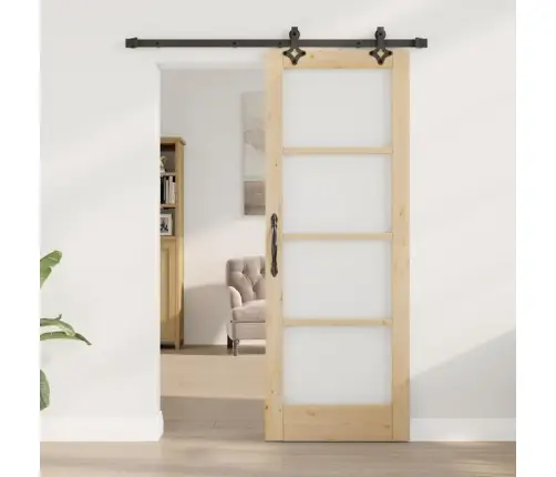 Bīdāmās Durvis Ar Montāžas Komplektu 73.5X198.5 Cm Masīvkoka Priedes Vidaxl