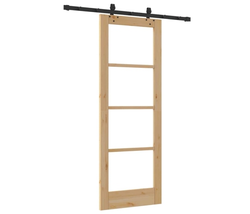 Bīdāmās Durvis Ar Montāžas Komplektu 73.5X198.5 Cm Masīvkoka Priedes Vidaxl