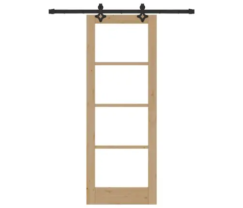 Bīdāmās Durvis Ar Montāžas Komplektu 73.5X198.5 Cm Masīvkoka Priedes Vidaxl