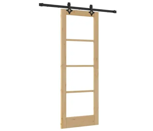 Bīdāmās Durvis Ar Montāžas Komplektu 73.5X198.5 Cm Masīvkoka Priedes Vidaxl