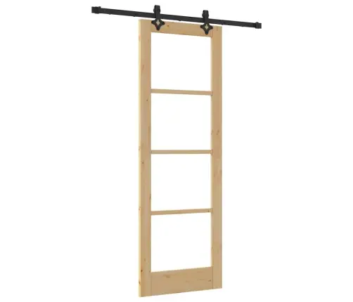 Bīdāmās Durvis Ar Aparatūras Komplektu 73.5X211 Cm Masīvkoka Priede Vidaxl