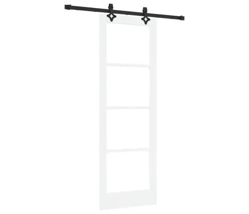 Bīdāmās Durvis Ar Aparātu Komplektu Balts 73.5X211 Cm Cietkoks Priede Vidaxl