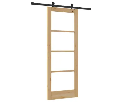 Bīdāmās Durvis Ar Aparatūras Komplektu 78X202 Cm Cietās Priedes Vidaxl