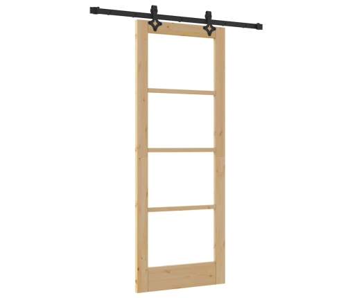 Bīdāmās Durvis Ar Aparatūras Komplektu 78X202 Cm Cietās Priedes Vidaxl