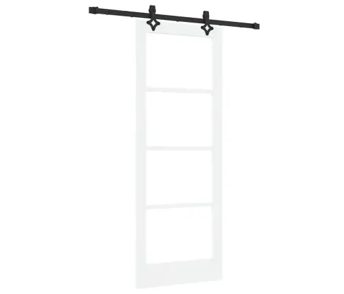 Bīdāmās Durvis Ar Montāžas Rīku Komplektu Baltas 78X202 Cm Neapstrādātas Priedes Vidaxl