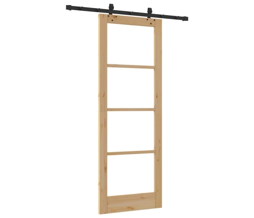 Slīdošās Durvis Ar Aprīkojuma Komplektu 78X211 Cm Masīvkoka Priedei Vidaxl