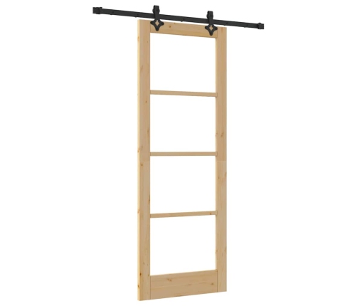 Slīdošās Durvis Ar Aprīkojuma Komplektu 78X211 Cm Masīvkoka Priedei Vidaxl