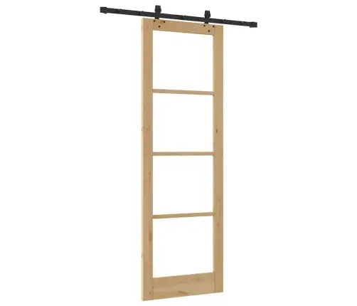Vidaxl Bīdāmās Durvis Ar Furnitūras Komplektu 78X232 Cm Masīvkoks Priede