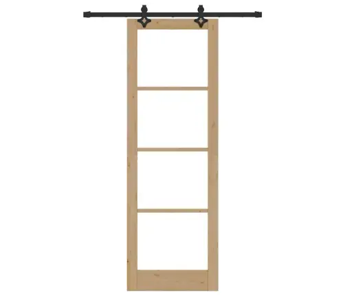 Vidaxl Bīdāmās Durvis Ar Furnitūras Komplektu 78X232 Cm Masīvkoks Priede