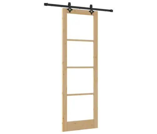 Vidaxl Bīdāmās Durvis Ar Furnitūras Komplektu 78X232 Cm Masīvkoks Priede