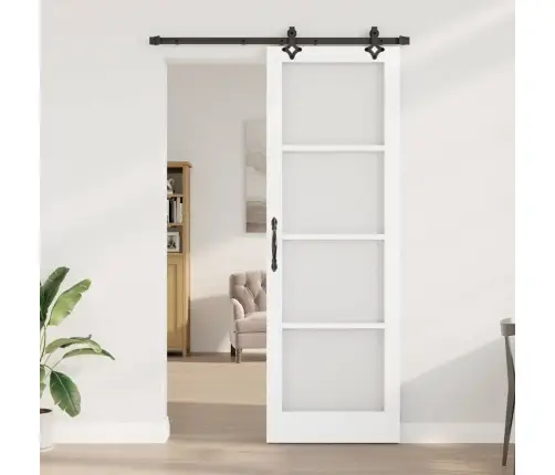 Stumdomos Durys Kita Balta 78 X 232 Cm Medis Ir Metalas Stumdomos Durys Kita Balta 78 X 232 Cm Medis Ir Metalas