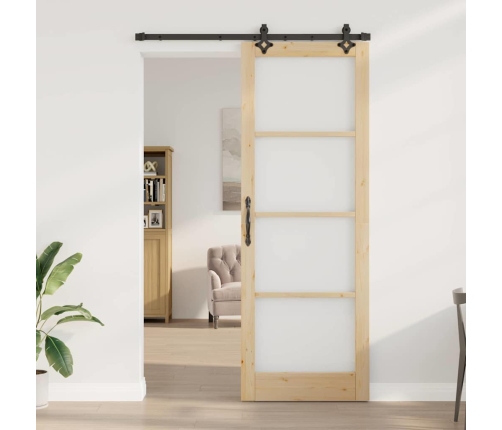 Slīdošās Durvis Ar Stiprinājumu Komplektu 83X232 Cm Masīvkoka Priedes Vidaxl