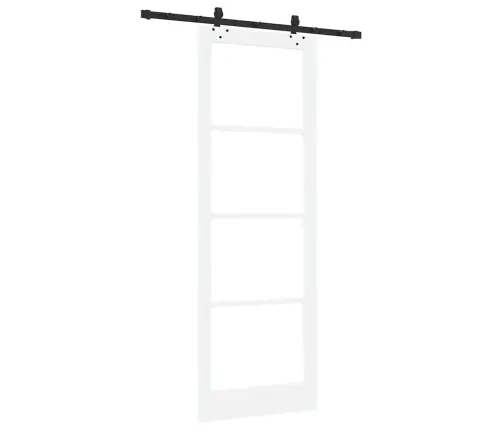 Bīdāmās Durvis Ar Aparatūras Komplektu Baltā Krāsā 83X232 Cm Cietkoks Priežu Vidaxl