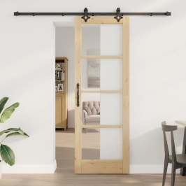 Bīdāmās Durvis Cits Brūna 73.5 X 211 Cm Koks Un Metāls Vidaxl