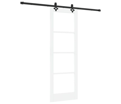 Bīdāmās Durvis Ar Aparatūras Komplektu Baltā 73.5X211 Cm Masīvā Priedē Vidaxl