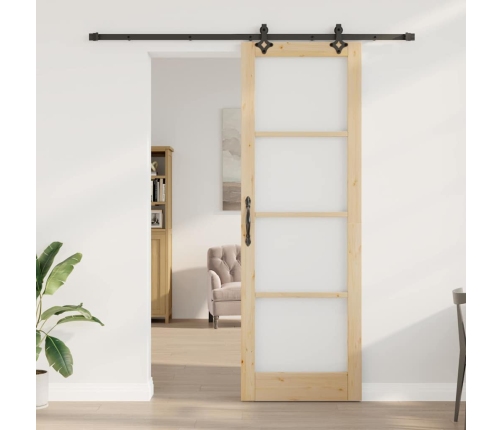 Bīdāmās Durvis Ar Aparatūras Komplektu 78X232 Cm Masīvkoka Priede Vidaxl
