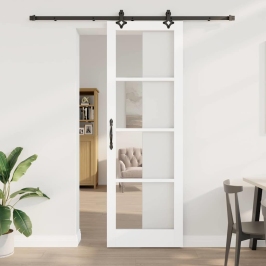 Bīdāmās Durvis Cits Balts 78 X 232 Cm Koks Un Metāls Vidaxl
