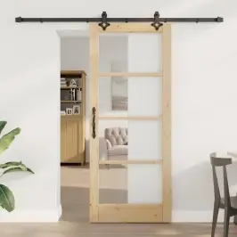 Bīdāmās Durvis Cits Brūna 83 X 202 Cm Koks Un Metāls Vidaxl