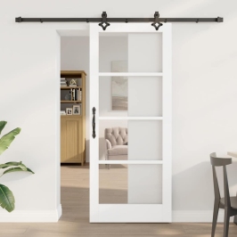 Bīdāmās Durvis Cits Balts 83 X 202 Cm Koks Un Metāls Vidaxl