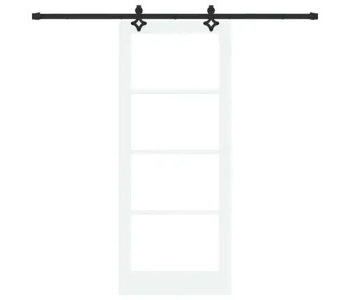 Bīdāmās Durvis Ar Piederumu Komplektu Baltas 83X202 Cm Cietas Koka Priedes Vidaxl