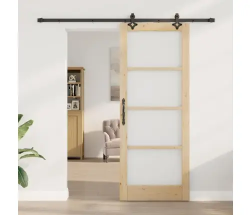 Bīdāmās Durvis Ar Montāžas Komplektu 83X211 Cm Cietais Koks Prīns Vidaxl
