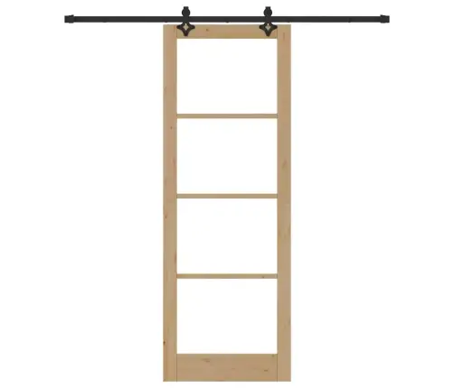Bīdāmās Durvis Ar Aprīkojuma Komplektu 83X232 Cm Masīvkoks Priede Vidaxl