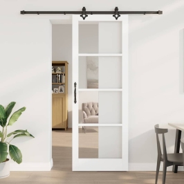Stumdomos Durys Kita Balta 83 X 232 Cm Medis Ir Metalas