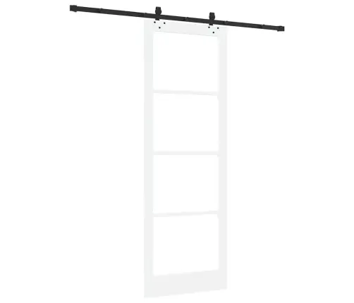 Bīdāmās Durvis Ar Montāžas Komplektu Balts 83X232 Cm Cietā Koka Priede Vidaxl