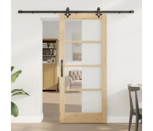 Libisev Uks Muu Pruun 86 X 198.5 Cm Puit Ja Metall