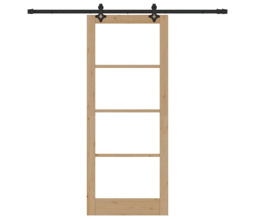 Bīdāmās Durvis Ar Aparatūras Komplektu 86X211 Cm Masīvkoks Priede Vidaxl