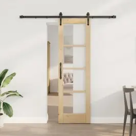 Slīdošas Durvis Brūna 61 X 198.5 Cm Koks Un Metāls Vidaxl
