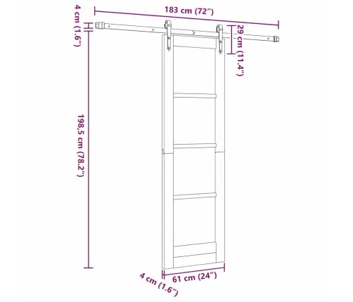 Liuguks Pruun 61 X 198.5 Cm Puit Ja Metall