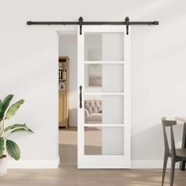 Slīdošas Durvis Balts 73.5 X 198.5 Cm Koks Un Metāls Vidaxl