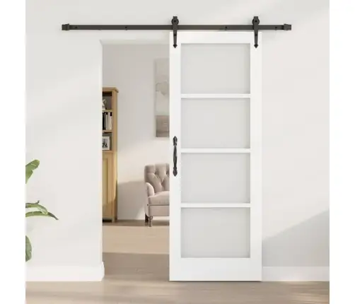 Slīdošas Durvis Balts 73.5 X 198.5 Cm Koks Un Metāls Vidaxl