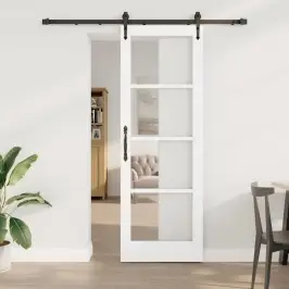 Slīdošas Durvis Balts 73.5 X 211 Cm Koks Un Metāls Vidaxl