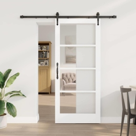 Slīdošas Durvis Balts 78 X 202 Cm Koks Un Metāls Vidaxl